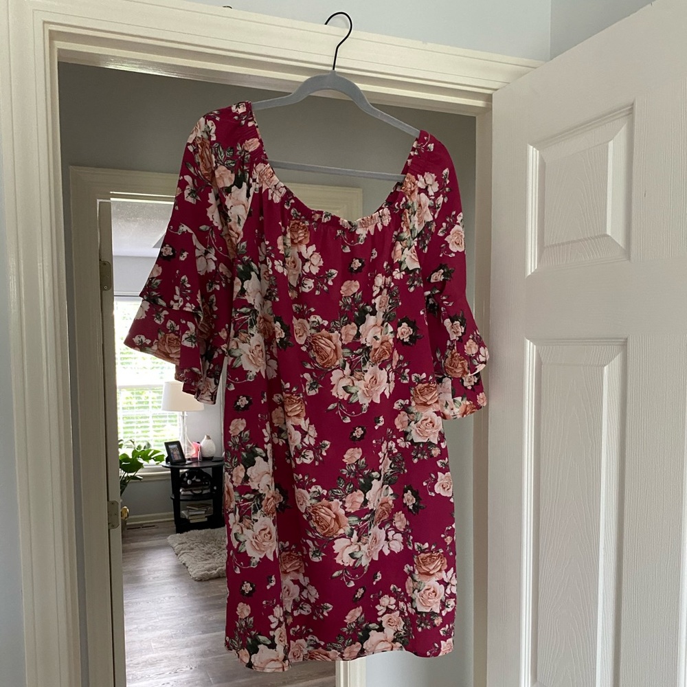 Off shoulder target dress